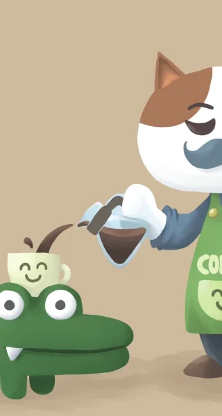 ワニコーヒーとねこマスター